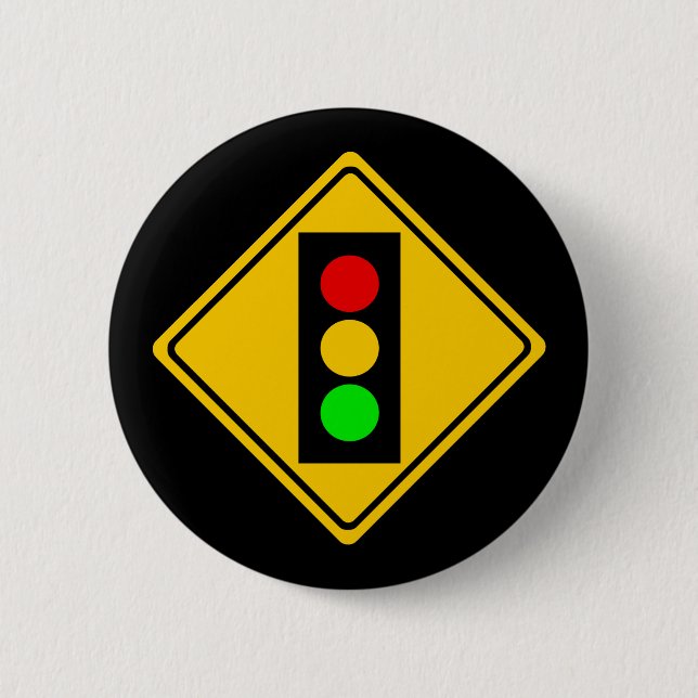Stoplight Ahead 6 Cm Round Badge (Front)