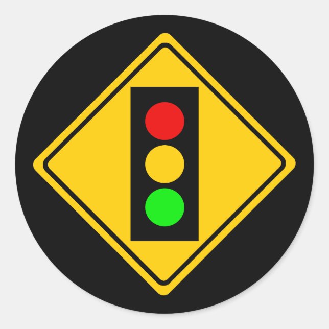 Stoplight Ahead Classic Round Sticker (Front)