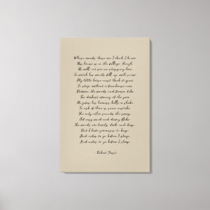 Stopping by Woods on a Snowy Evening, Robert Frost Canvas Print