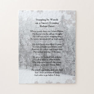 Stopping by Woods Snowy Evening Robert Frost Poem Jigsaw Puzzle