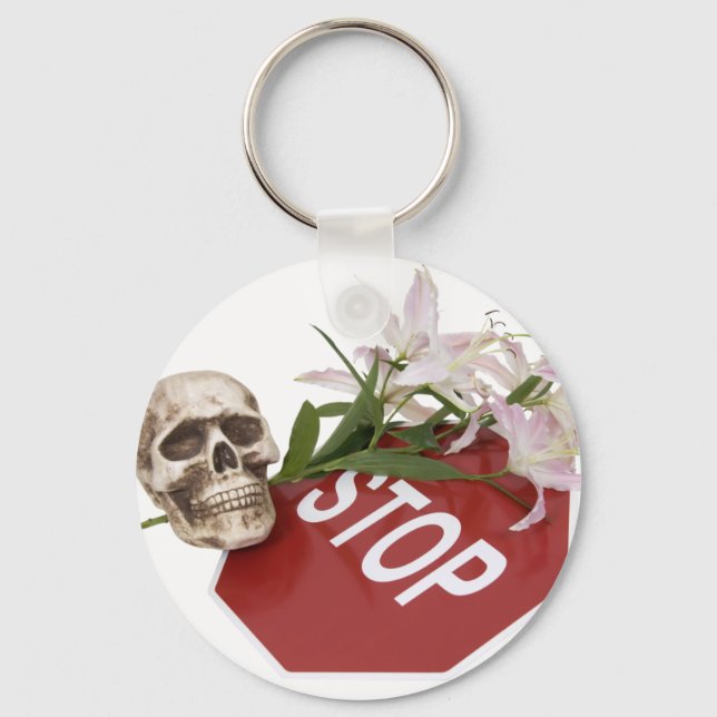 StopSignSafety051409 Key Ring (Front)