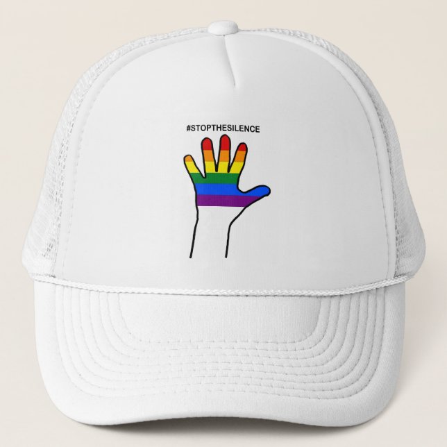 stopthesilence pride trucker hat (Front)