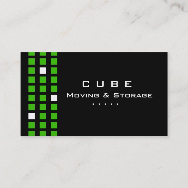 Storage Business Card Box Black White Green (Front)
