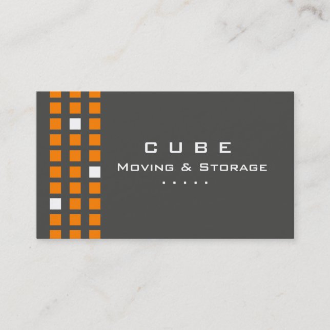 Storage Business Card Box Grey Orange (Front)