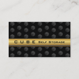 Storage Business Card Cube Box Black Gold 3D