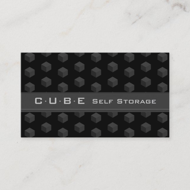 Storage Business Card Cube Box Black Grey 3D (Front)