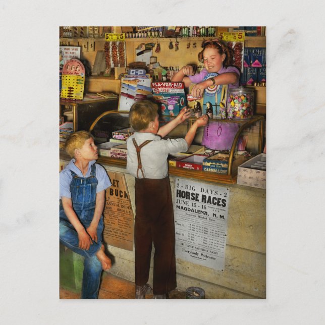 Store - Candy for both of us 1940 Postcard (Front)