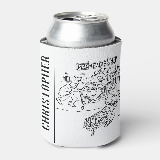 Store Detectives at a Supermarket Can Cooler (Can Front)