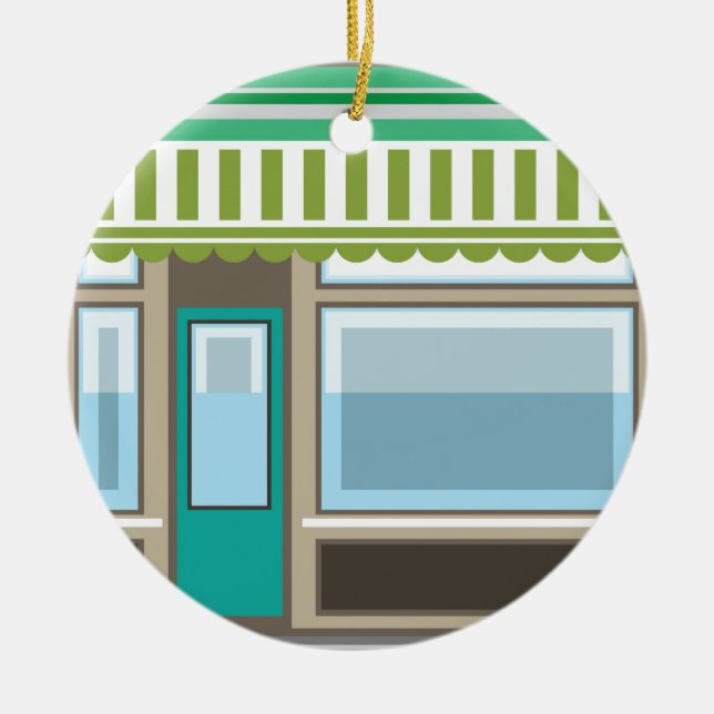Store Front Vector Ceramic Tree Decoration (Front)