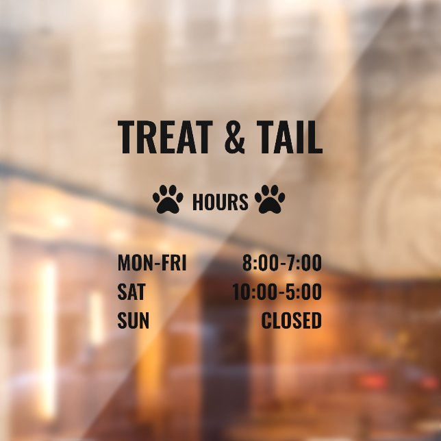 Store Hours Decal, Business Hours Sign (Sheet 2)