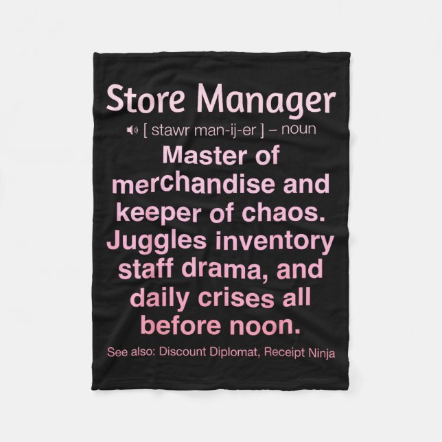 Store Manager  Fleece Blanket (Front)