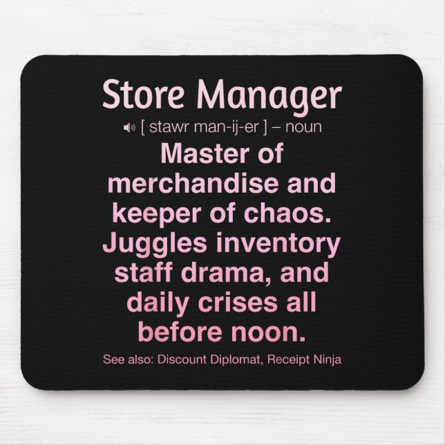 Store Manager  Mouse Pad (Front)