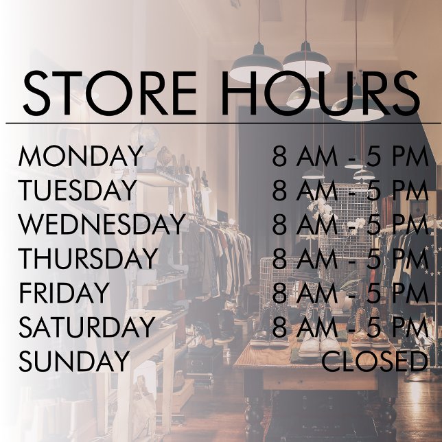 Store Open Hours | Business Black  (Creator Uploaded)