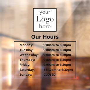Store Open Hours Logo Business
