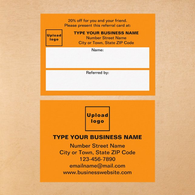Store or Shop Business Orange Referral Card (Business orange color referral card for for your customers and their family, relatives or friends.)