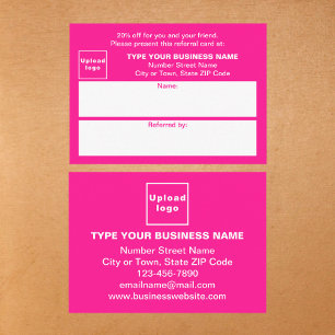 Store or Shop Business Pink Referral Card
