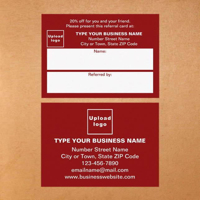 Store or Shop Business Red Referral Card (Business red referral card for for your customers and their family, relatives or friends.)