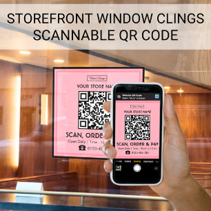 Store Sign Scannable QR Code Scan, Order and Pay