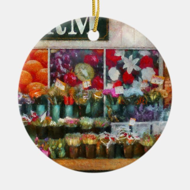 Store - The flower stand Ceramic Tree Decoration (Front)