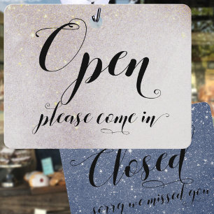 Store Window Glass Door Hanging Open Closed Sign