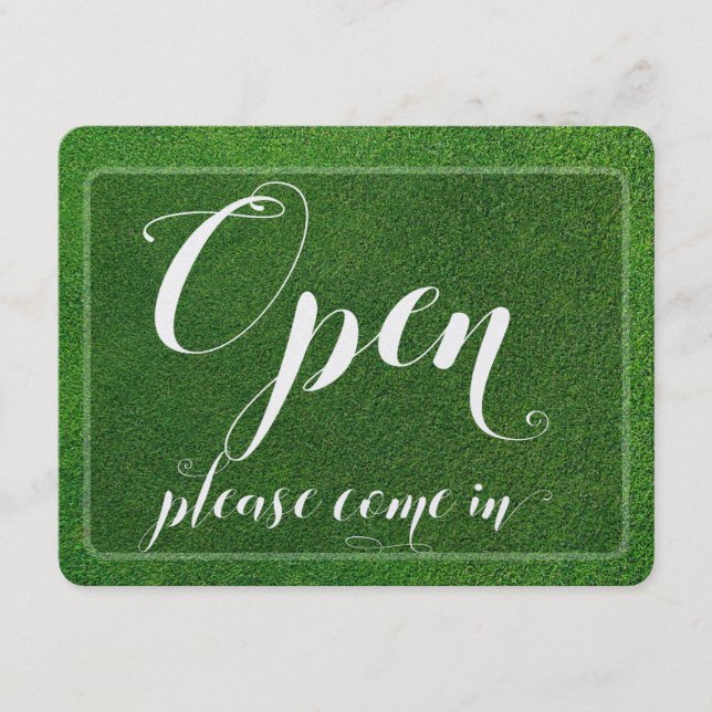 Store Window Golf Green Hanging Open & Closed Sign (Front)