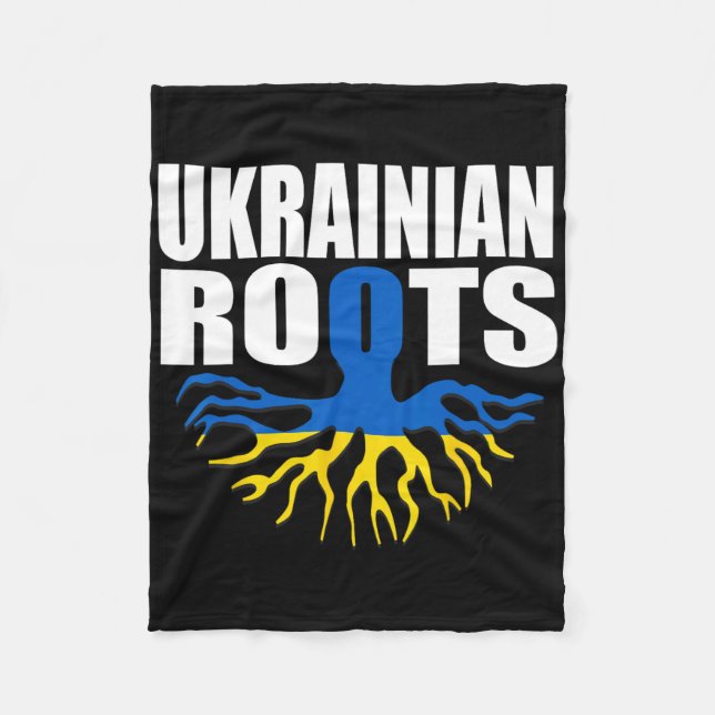 Storecastle Ukraine Roots Ukrainian Flag Gift Prid Fleece Blanket (Front)