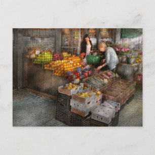 Storefront - Hoboken, NJ - Picking out fresh fruit Postcard