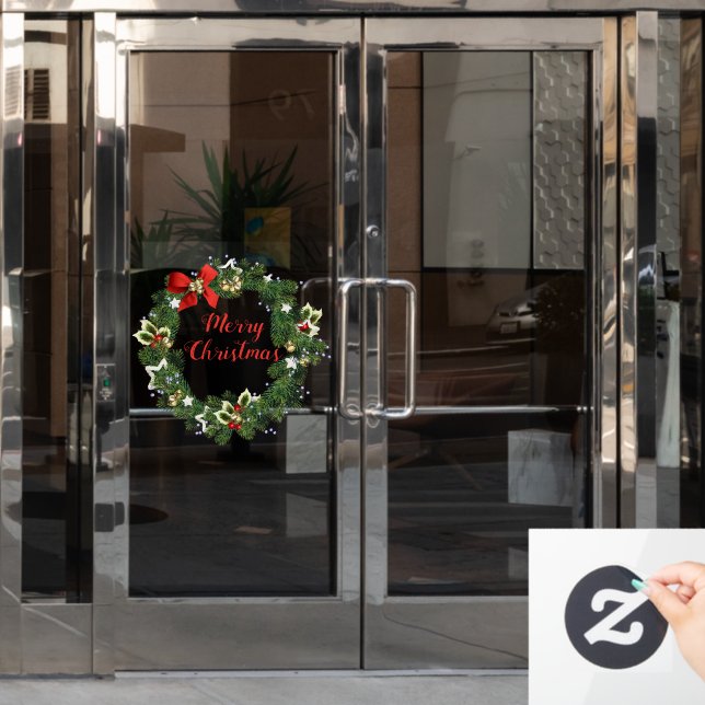 Storefront Merry Christmas Holiday Wreath (Office Door)