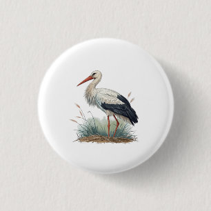 Stork 3 Cm Round Badge