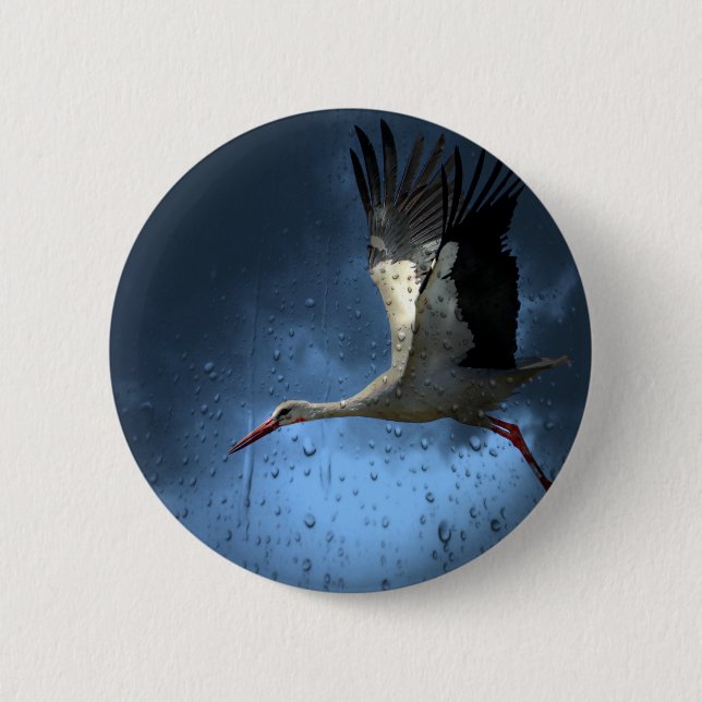 Stork 6 Cm Round Badge (Front)