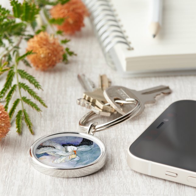 Stork and Baby Key Ring (Side)