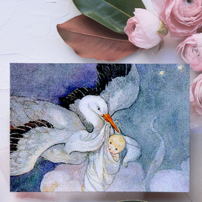 Stork and Baby Thank You Card (Creator Uploaded)