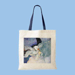 Stork and Baby Tote Bag
