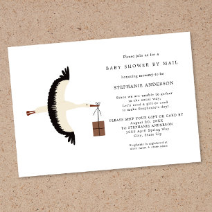 Stork and package Baby Shower by mail Invitation