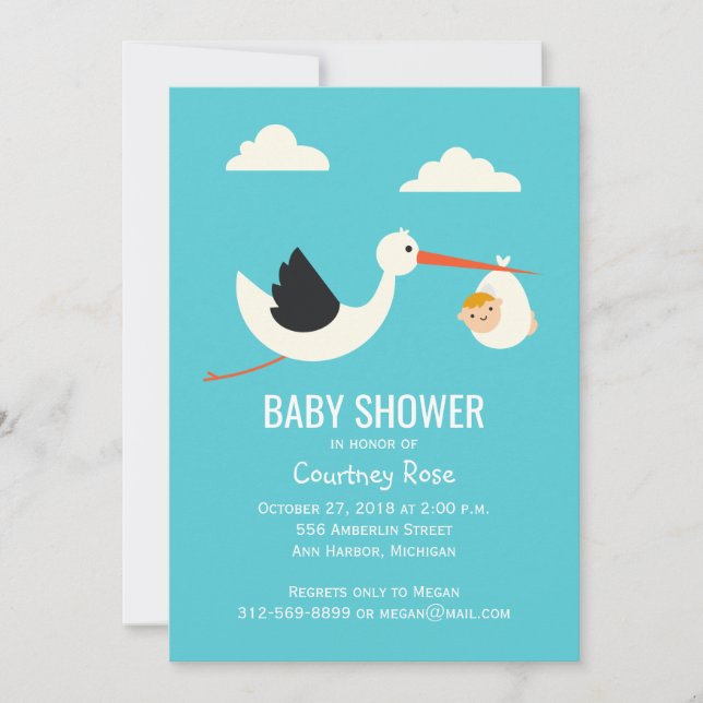 Stork Arrival Invitation (Front)