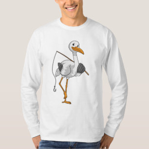Stork as Fisher with Fishing rod T-Shirt