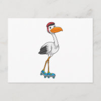 Stork as Inline skater with Roller skates