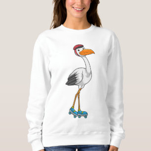 Stork as Inline skater with Roller skates Sweatshirt