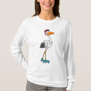 Stork as Inline skater with Roller skates T-Shirt