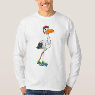 Stork as Inline skater with Roller skates T-Shirt