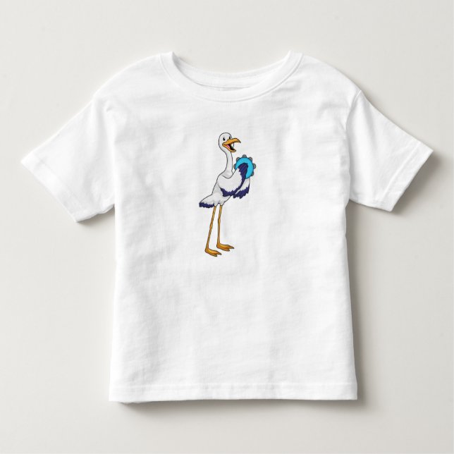 Stork as Musician with Tambourine Toddler T-Shirt (Front)