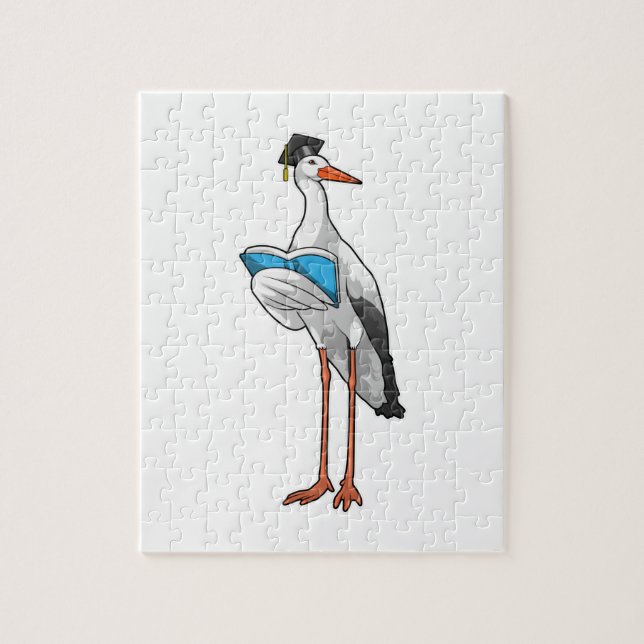 Stork as Teacher with Book Jigsaw Puzzle (Vertical)