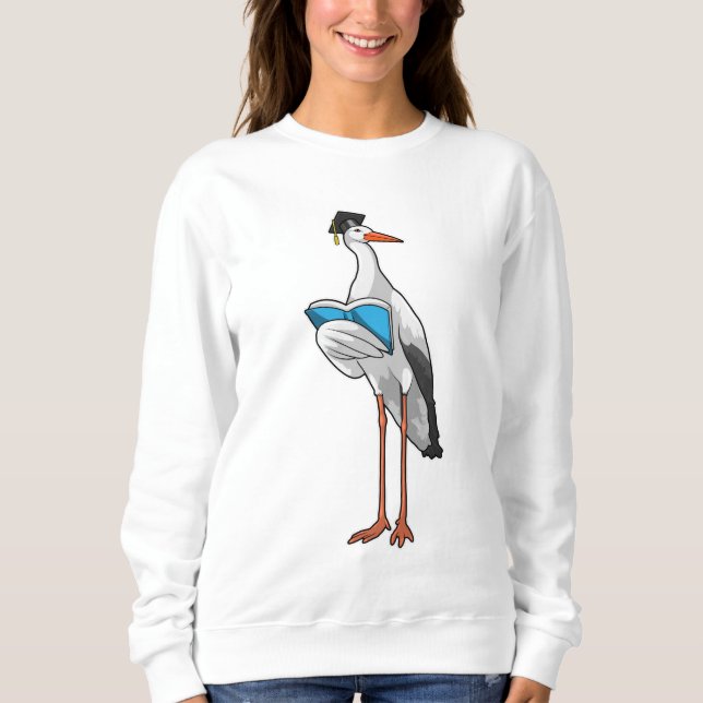 Stork as Teacher with Book Sweatshirt (Front)