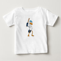 Stork at Baseball with Baseball bat