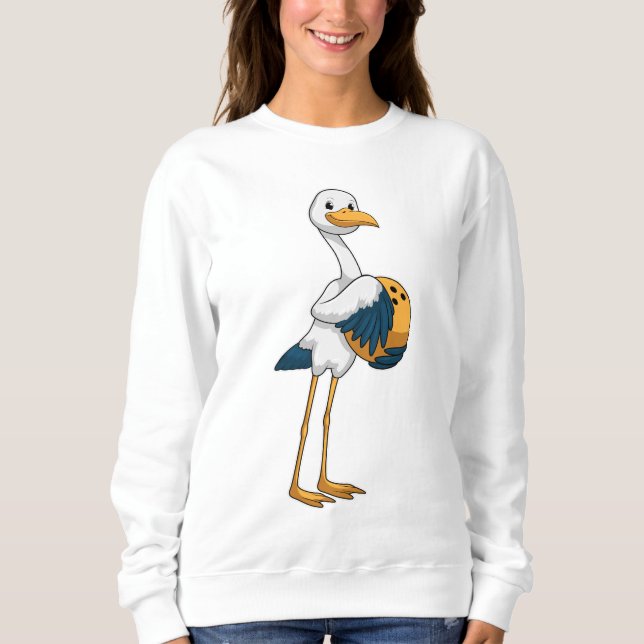 Stork at Bowling with Bowling ball Sweatshirt (Front)