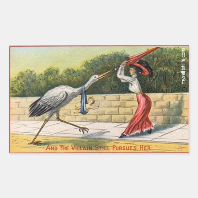 Stork Attack Stickers (childfree) (Front)