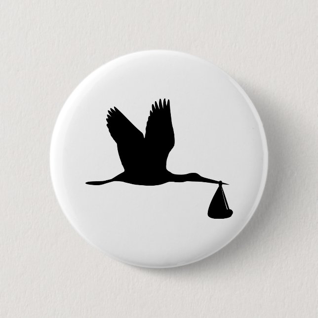 Stork - Baby 6 Cm Round Badge (Front)