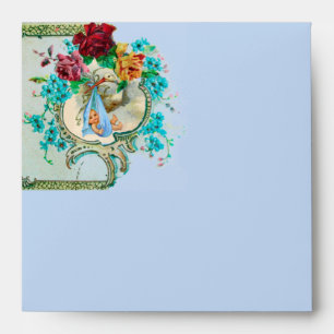 STORK BABY BOY SHOWER 2 MONOGRAM ENVELOPES