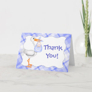 Stork & Baby Boy Thank You Card