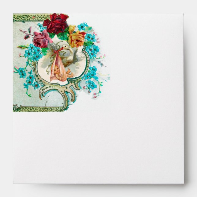 STORK BABY GIRL SHOWER 2 ENVELOPE (Front)